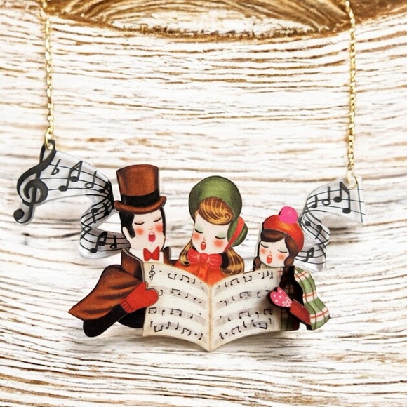 Laliblue Jewelry - Laliblue Christmas Carols Carolers Pinup Whimsical Necklace 2020